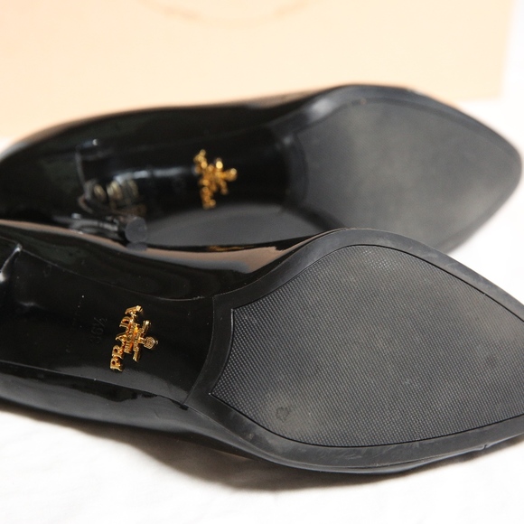 Authentic Prada Vernice Nero Black Heels 36.5 - Picture 3 of 8